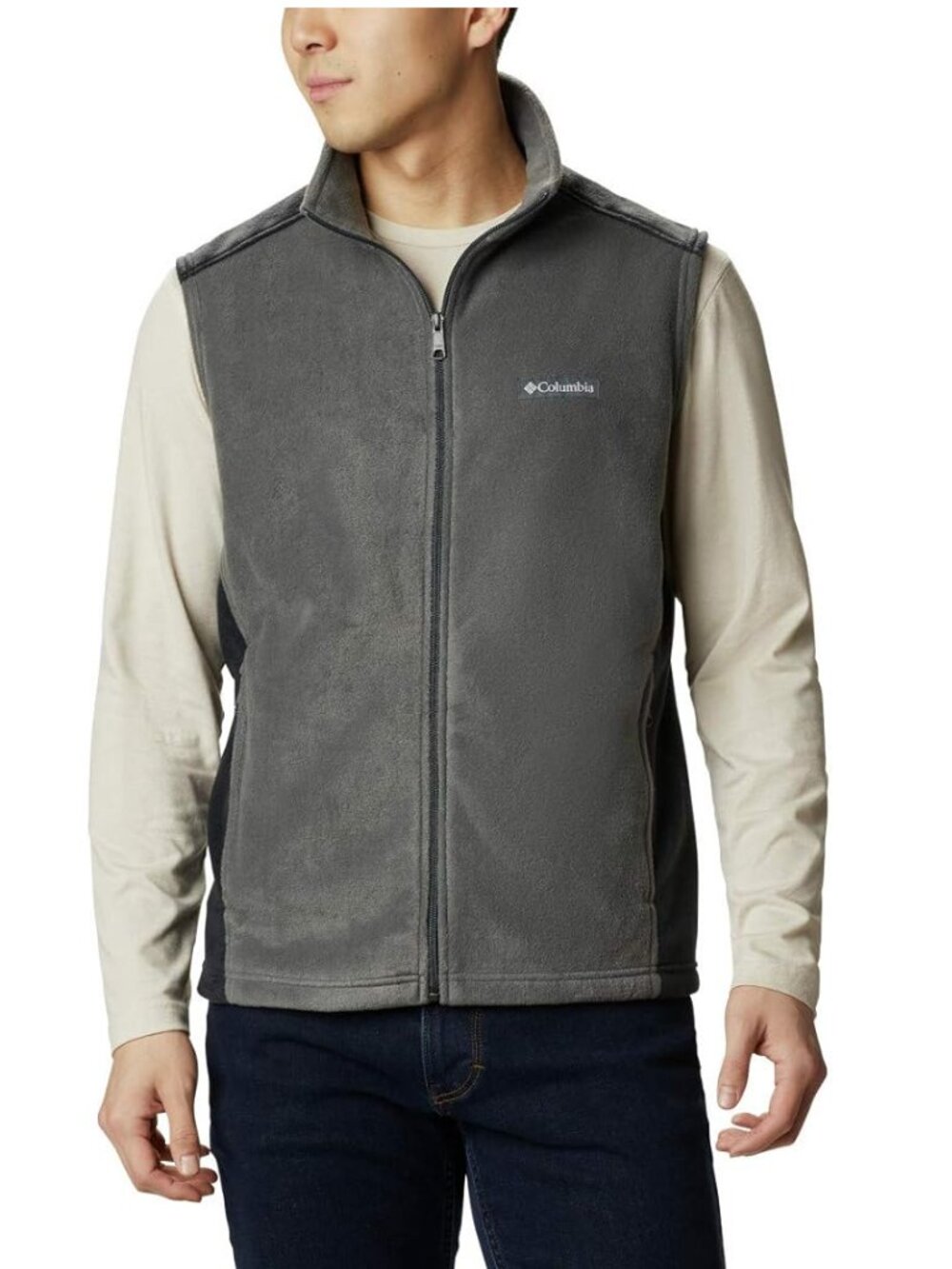 NWT Columbia STEENS MOUNTAIN Fleece Vest GRAY/BLACK Mens M Medium